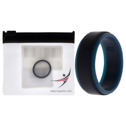 ROQ Silicone Wedding 2Layer Step Ring - Blue-Black