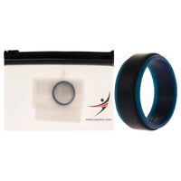 ROQ Silicone Wedding 2Layer Step Ring - Blue-Black
