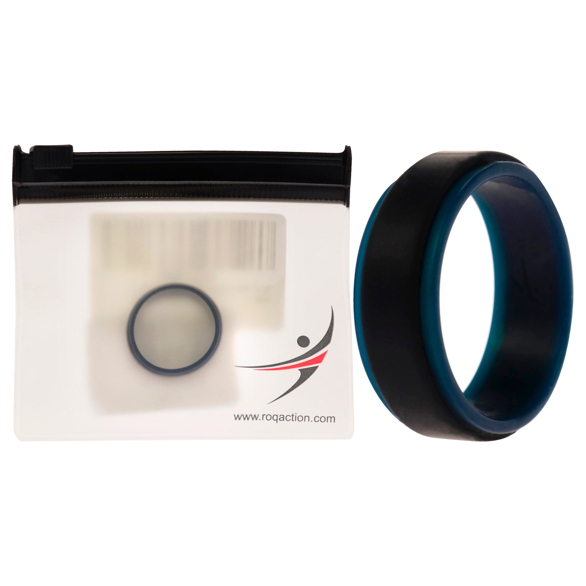 ROQ Silicone Wedding 2Layer Step Ring - Blue-Black