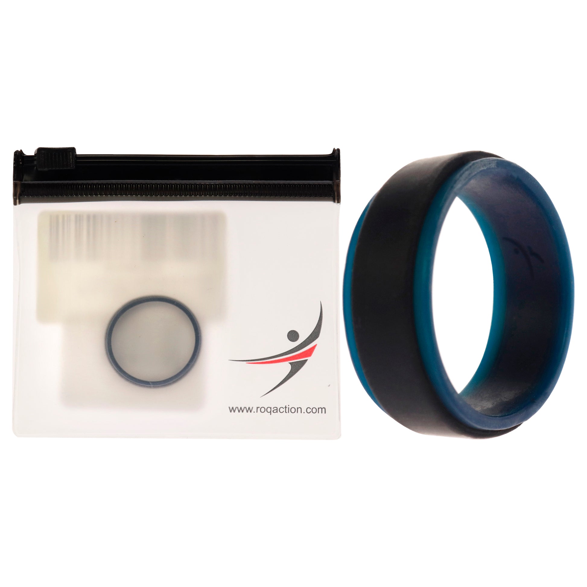 ROQ Silicone Wedding 2Layer Step Ring - Blue-Black