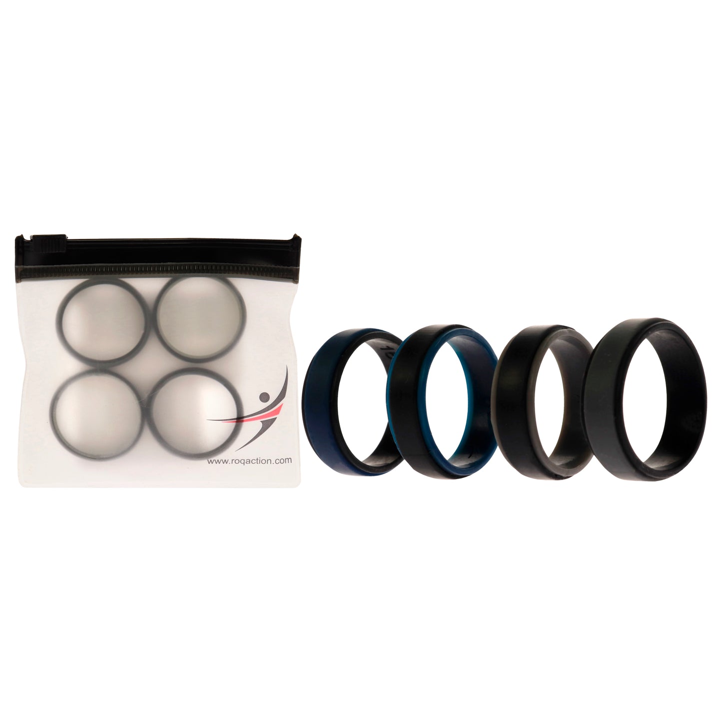 ROQ Silicone Wedding 2Layer Step Ring - Blue-Black