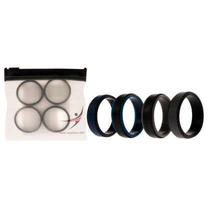 ROQ Silicone Wedding 2Layer Step Ring - Blue-Black