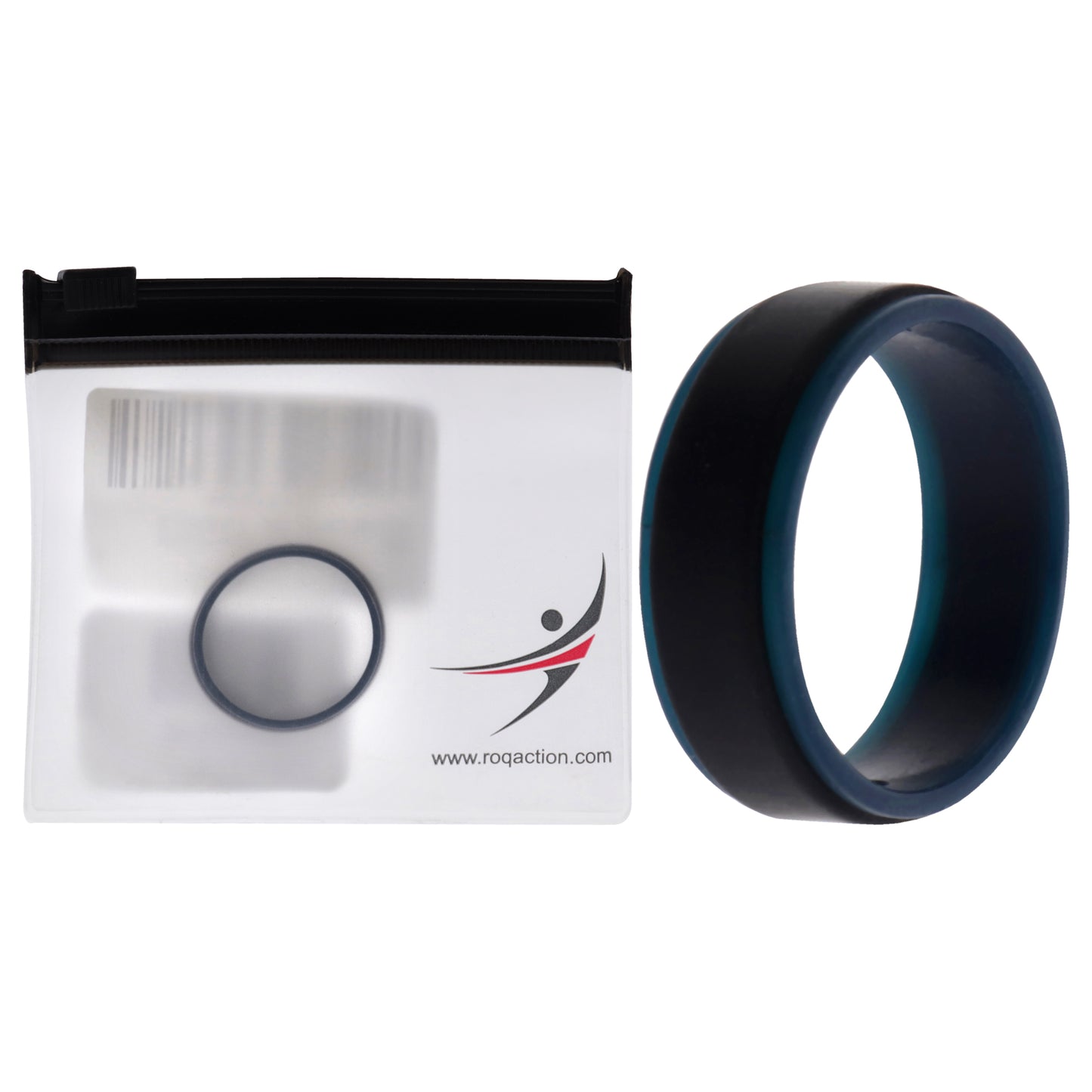 ROQ Silicone Wedding 2Layer Step Ring - Blue-Black