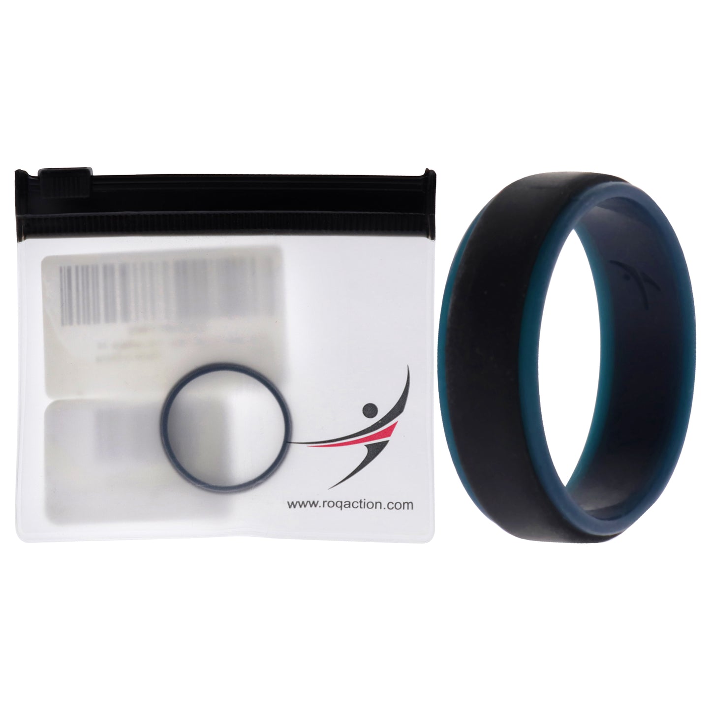 ROQ Silicone Wedding 2Layer Step Ring - Blue-Black
