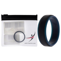 ROQ Silicone Wedding 2Layer Step Ring - Blue-Black