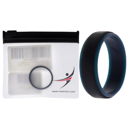 ROQ Silicone Wedding 2Layer Step Ring - Blue-Black