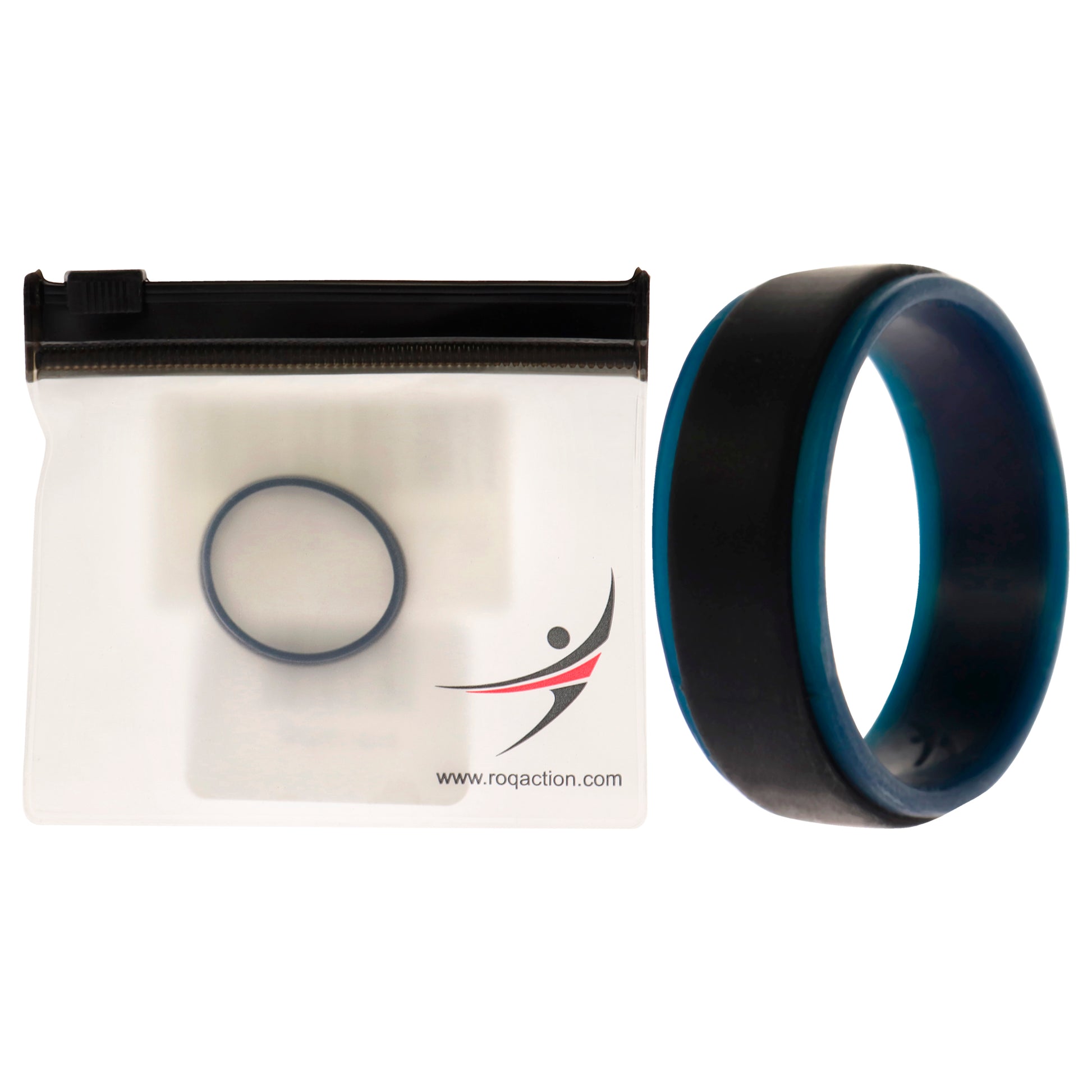 ROQ Silicone Wedding 2Layer Step Ring - Blue-Black