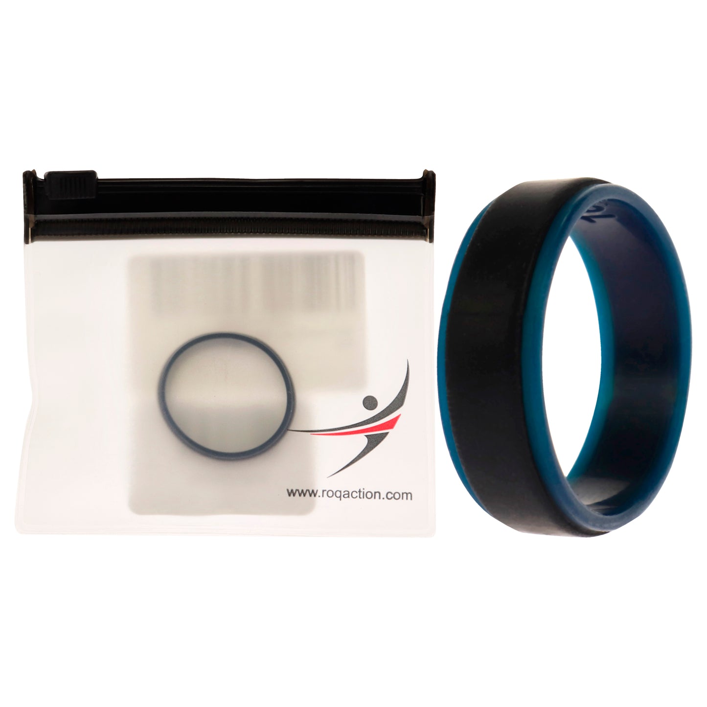 ROQ Silicone Wedding 2Layer Step Ring - Blue-Black