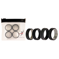 ROQ Silicone Wedding 2Layer Middle Line Ring Set - Black-Camo