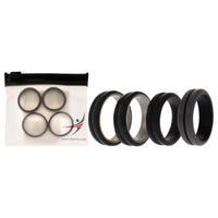 ROQ Silicone Wedding 2Layer Middle Line Ring Set - Black-Camo