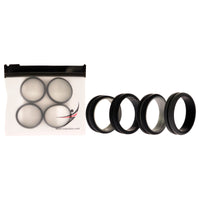 ROQ Silicone Wedding 2Layer Middle Line Ring Set - Black-Camo