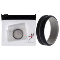 ROQ Silicone Wedding 2Layer Middle Line Ring - Grey-Black