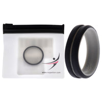 ROQ Silicone Wedding 2Layer Middle Line Ring - Grey-Black