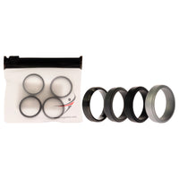 ROQ Silicone Wedding Twin Step Ring Set - Black