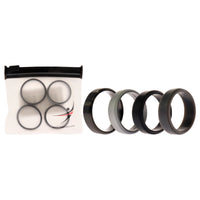 ROQ Silicone Wedding Twin Step Ring Set - Black