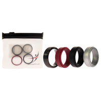 ROQ Silicone Wedding Twin Step Ring Set - Bordeaux