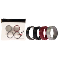 ROQ Silicone Wedding Twin Step Ring Set - Bordeaux