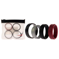 ROQ Silicone Wedding Twin Step Ring Set - Bordeaux