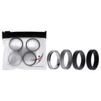 ROQ Silicone Wedding Twin Middle Line Ring Set - Black