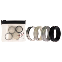 ROQ Silicone Wedding Twin Middle Line Ring Set - Marble