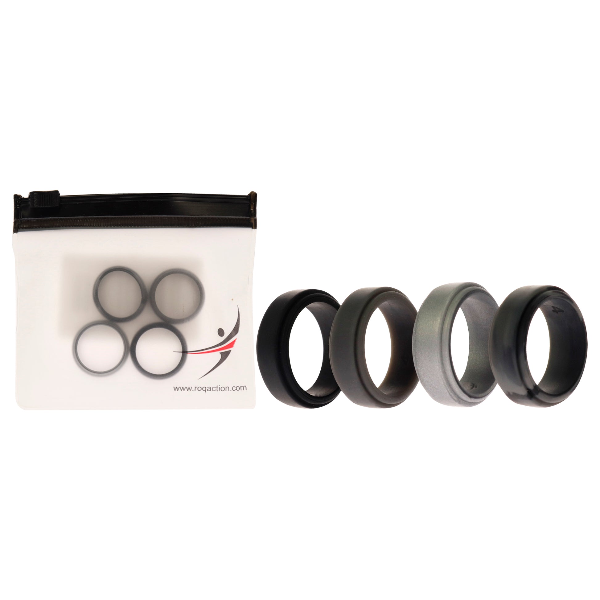ROQ Silicone Wedding Step Ring Set - Black-Camo