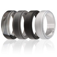 ROQ Silicone Wedding Step Ring Set - Black-Camo