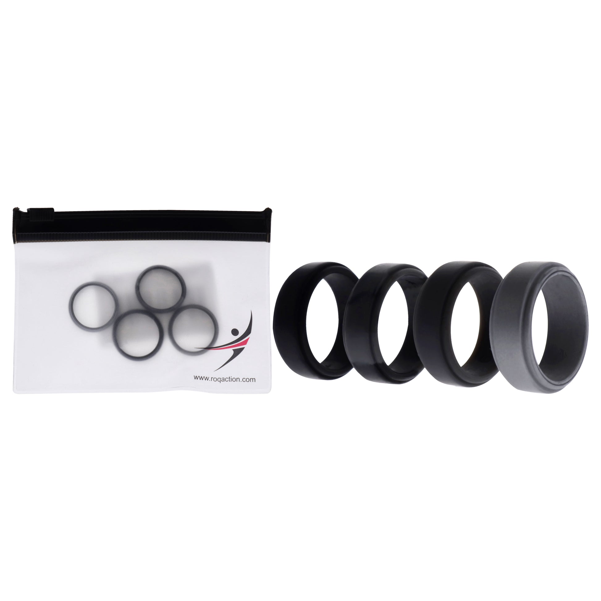 ROQ Silicone Wedding Step Ring Set - Black-Camo