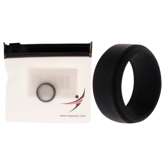 ROQ Silicone Wedding Step Single Ring - Black