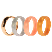 ROQ Silicone Wedding Twin 6mm Ring Set - Gold