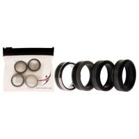 ROQ Silicone Wedding Twin Carbon Ring Set - Black-Grey