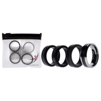ROQ Silicone Wedding Twin Carbon Ring Set - Black-Grey