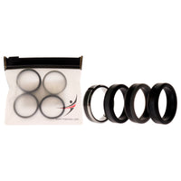 ROQ Silicone Wedding Twin Carbon Ring Set - Black-Grey
