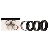 ROQ Silicone Wedding Twin Carbon Ring Set - Black-Grey