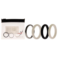 ROQ Silicone Wedding Twin 2mm Ring Set - Black-White