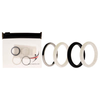 ROQ Silicone Wedding Twin 2mm Ring Set - Black-White