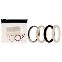 ROQ Silicone Wedding Twin 2mm Ring Set - Black-White