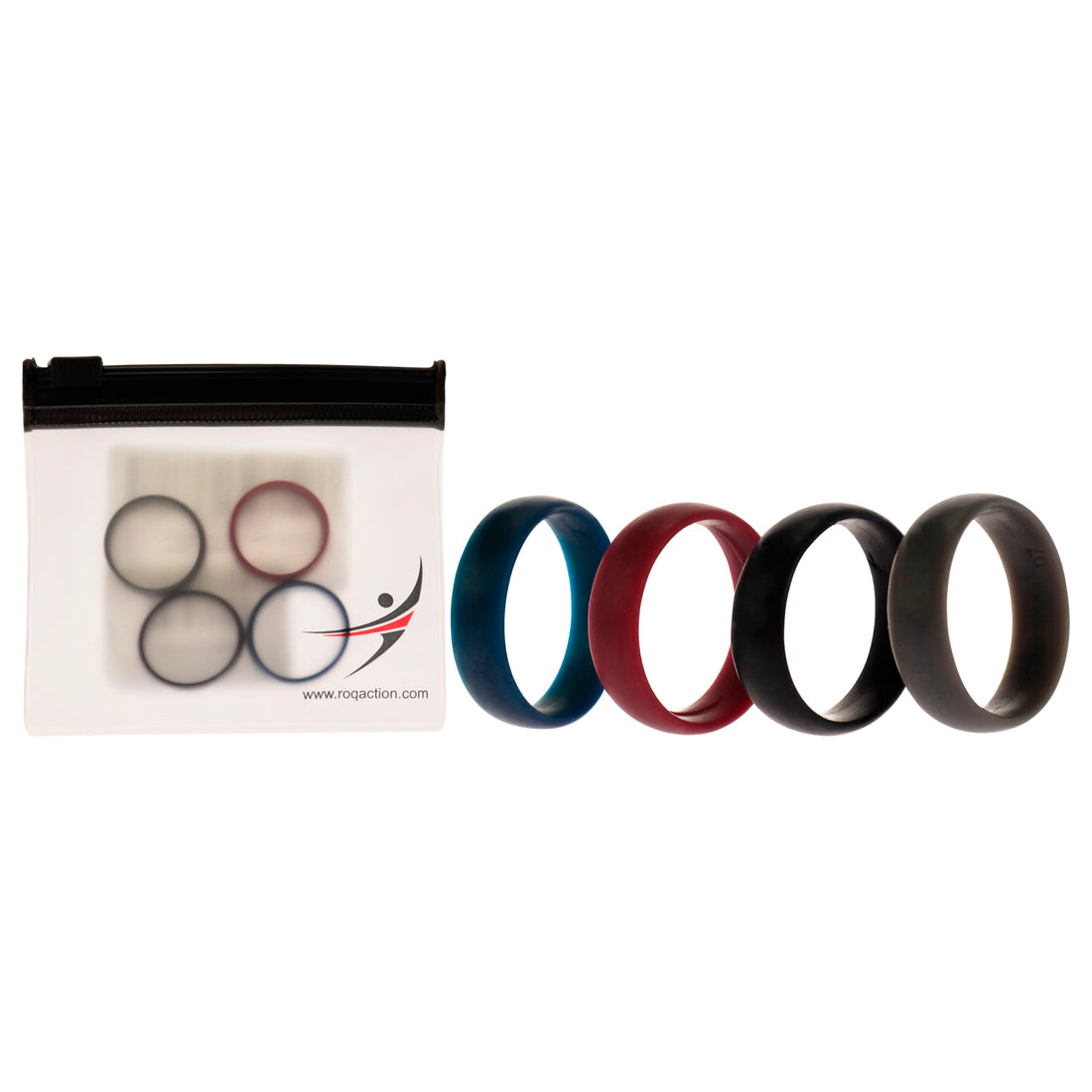 ROQ Silicone Wedding 6mm Smooth Ring Set - Bordeaux