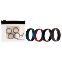 ROQ Silicone Wedding 6mm Smooth Ring Set - Bordeaux