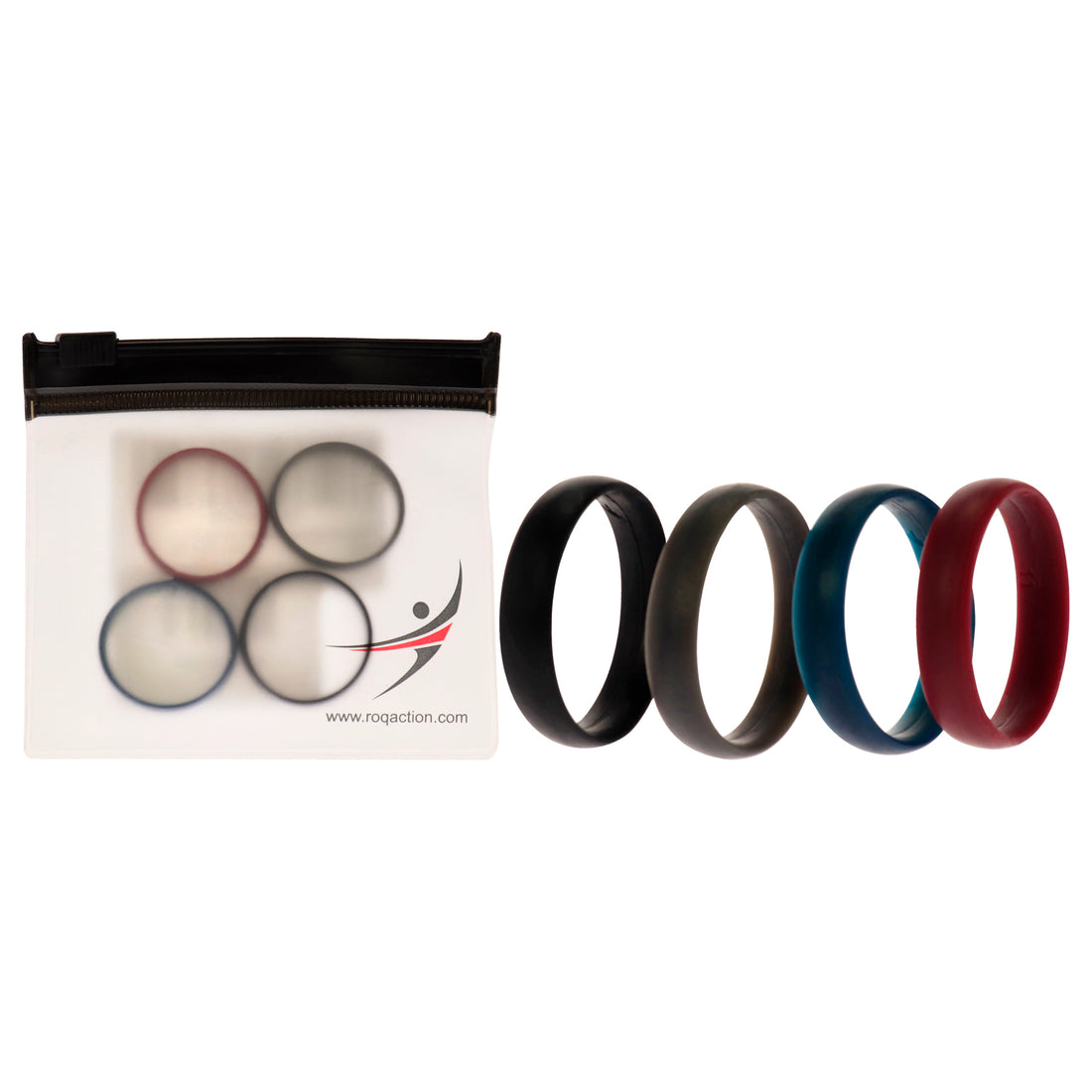 ROQ Silicone Wedding 6mm Smooth Ring Set - Bordeaux