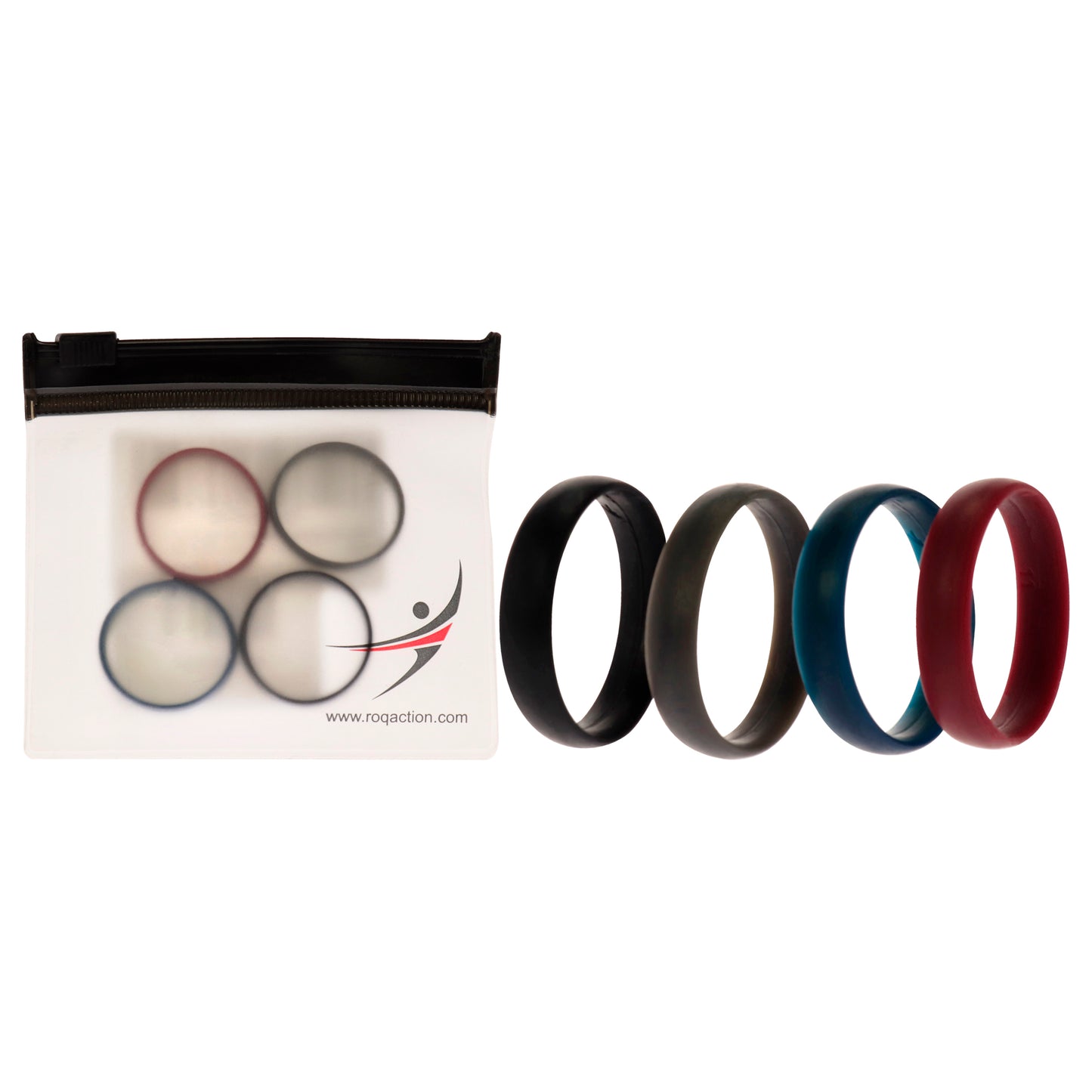 ROQ Silicone Wedding 6mm Smooth Ring Set - Bordeaux
