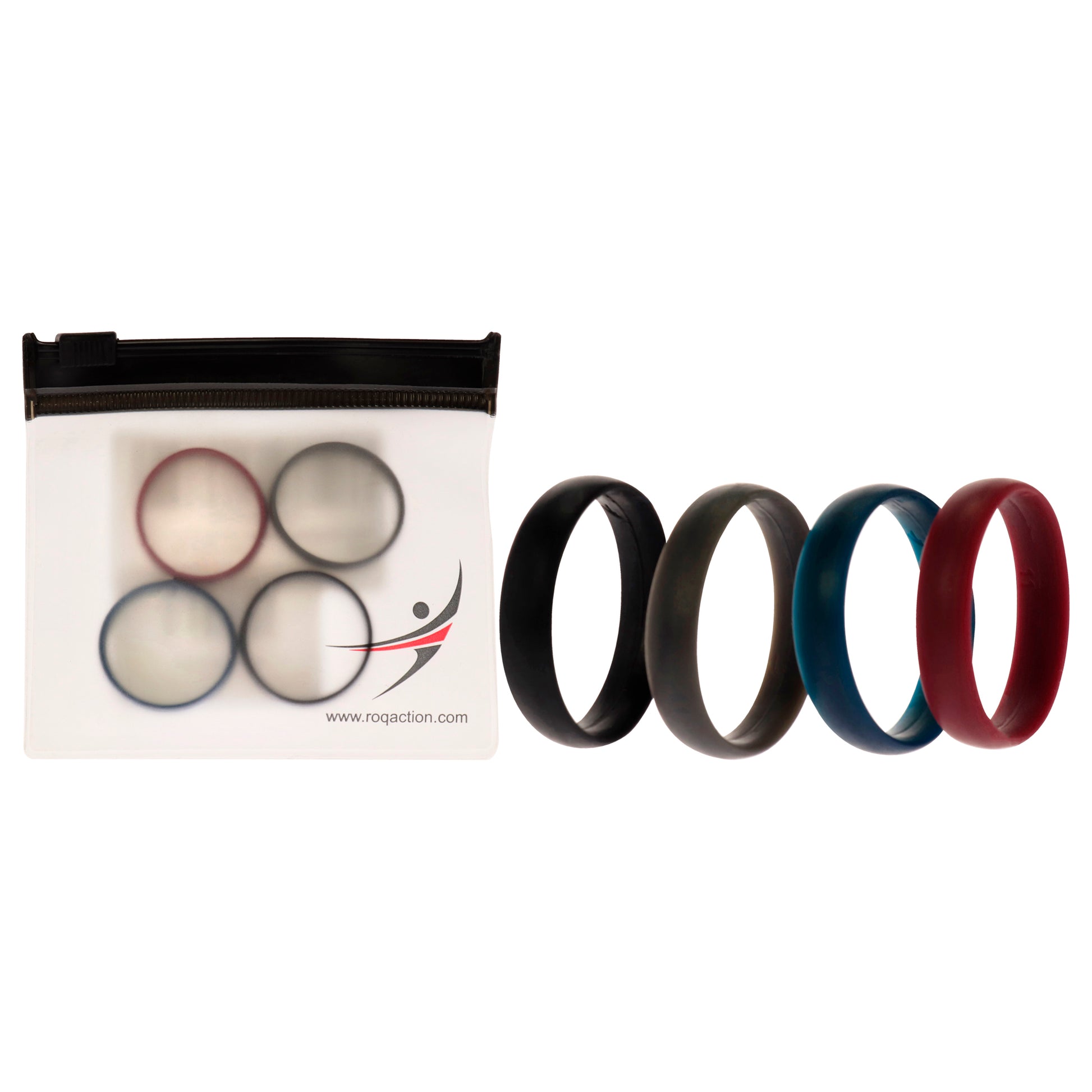 ROQ Silicone Wedding 6mm Smooth Ring Set - Bordeaux