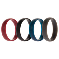 ROQ Silicone Wedding 6mm Smooth Ring Set - Bordeaux