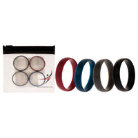 ROQ Silicone Wedding 6mm Smooth Ring Set - Bordeaux