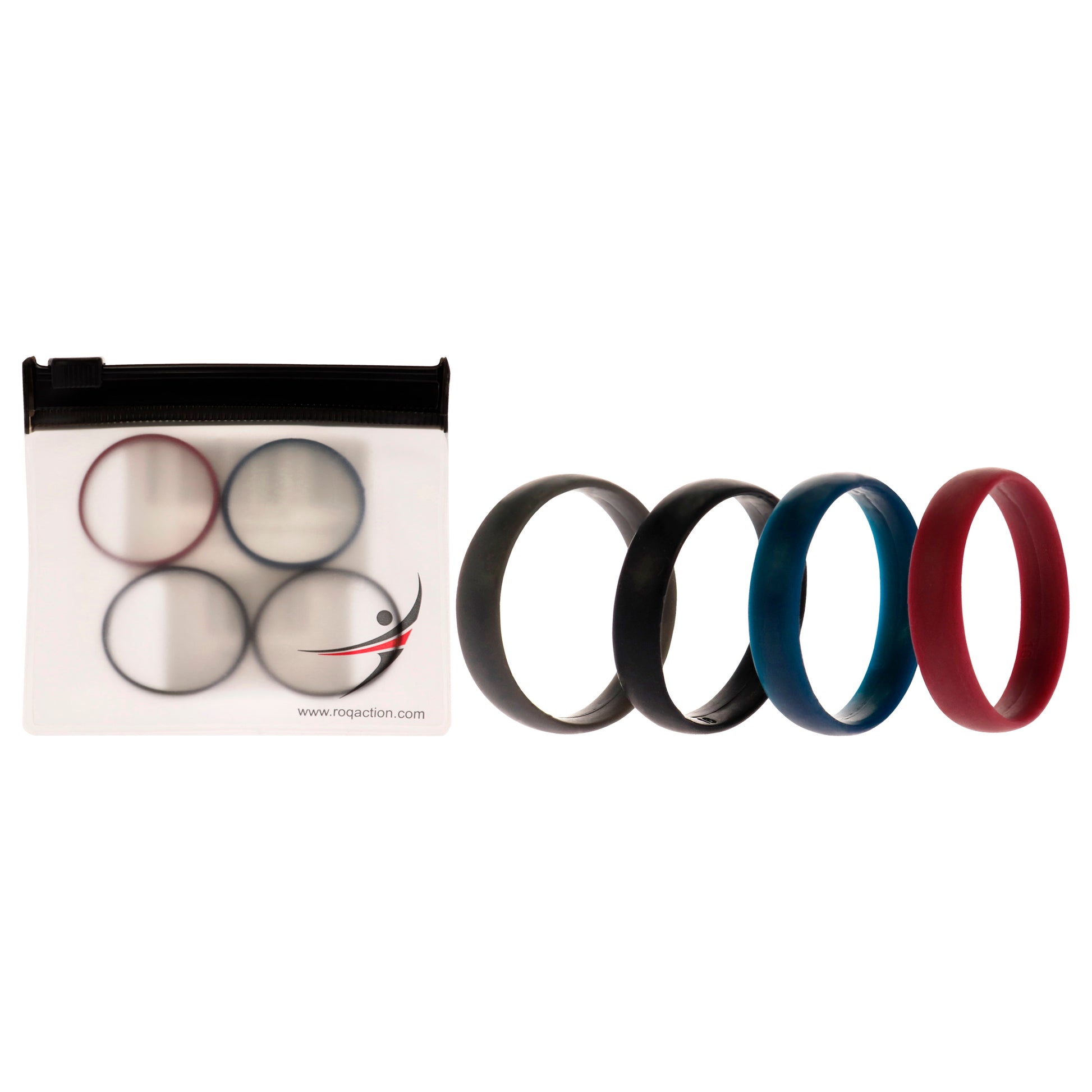 ROQ Silicone Wedding 6mm Smooth Ring Set - Bordeaux