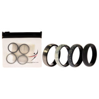 ROQ Silicone Wedding Twin Brushed 6mm Ring Set - Marble