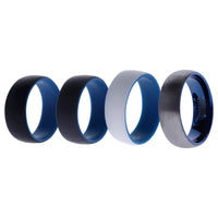 ROQ Silicone Wedding Twin Dome 8mm Ring Set - Blue