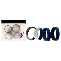 ROQ Silicone Wedding Twin Dome 8mm Ring Set - Blue