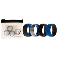 ROQ Silicone Wedding Twin Dome 8mm Ring Set - Grey