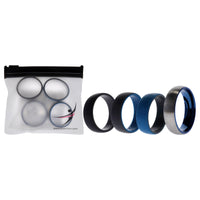 ROQ Silicone Wedding Twin Dome 8mm Ring Set - Grey