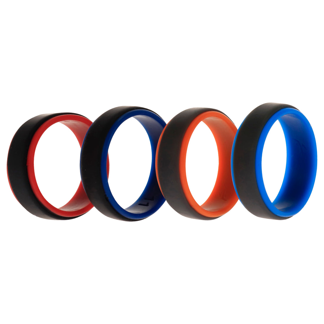 ROQ Silicone Wedding 2Layer Step Ring Set - Grey Black